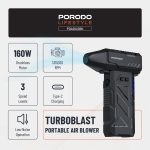 جت فن شارژی و قابل حمل Porodo Lifestyle TurboBlast مدل PDADUS با موتور ۱۶۰ وات - تصویر 4