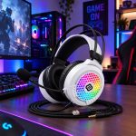 هدفون گیمینگ سیمی اورجینال E21 با میکروفون ENC و نورپردازی RGB - تصویر 3